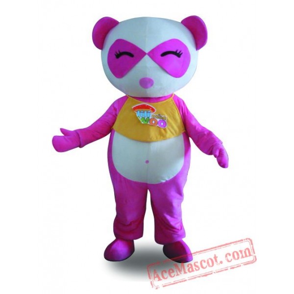 Adult Pink Panda Mascot Costume
