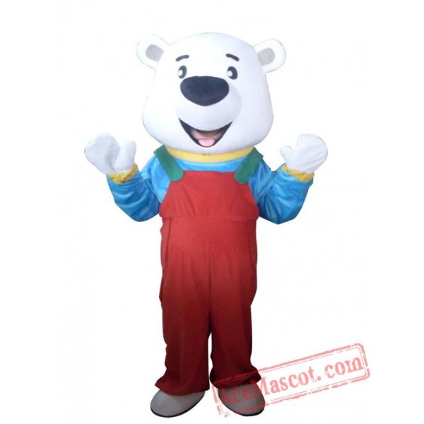 Adult Red Pants Bear Mascot Costume