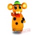 Adult Green Hat Mouse Mascot Costume