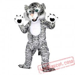 Black White Tiger Mascot Costume