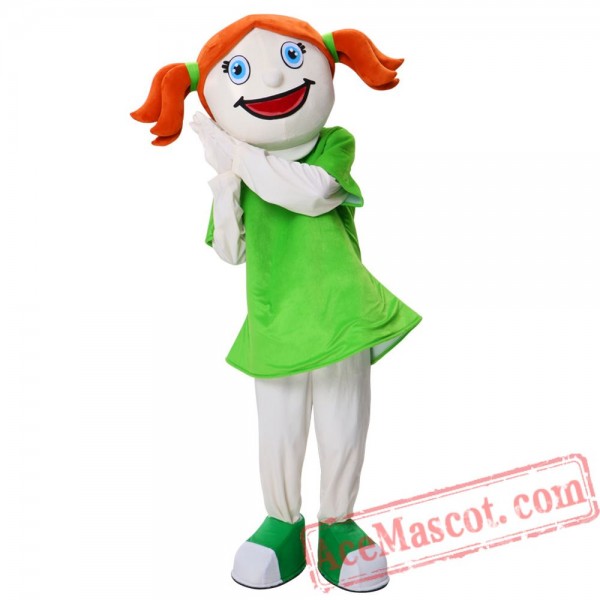 Smiling Girl Mascot Costume