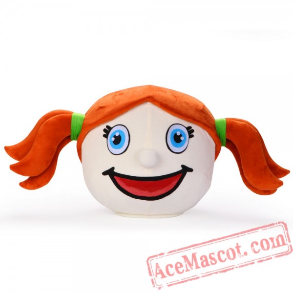 Smiling Girl Mascot Costume