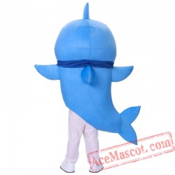Blue Baby Shark Mascot Costume for Adult
