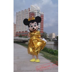 Disney Gold Minnie Mouse Mascot Costume for Adult